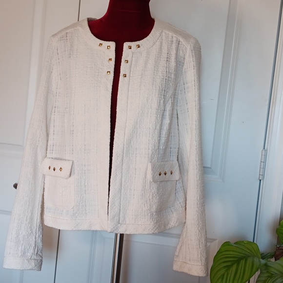 Kate Rosy Jackets & Blazers - Kate Rosy Crop Off White Blazer, Sz. Lg. 5/$50